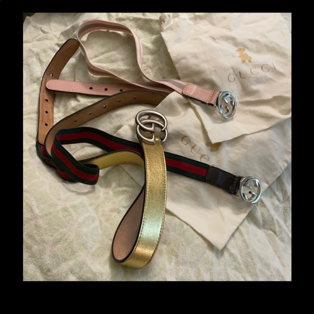 Bundle Gucci kids belts qty 3 size small 2 girls belts 1 boys or unisex